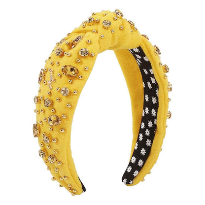 Retro Plush Hair Hoop - Vintage Style Headband with Sparkle Details - Shello's Creative Boutique