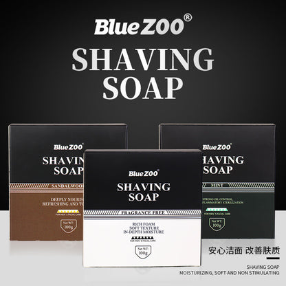 BlueZOO Men's Facial Shave Beard Shaving Foaming Soap Sandalwood Scented Mint eprolo