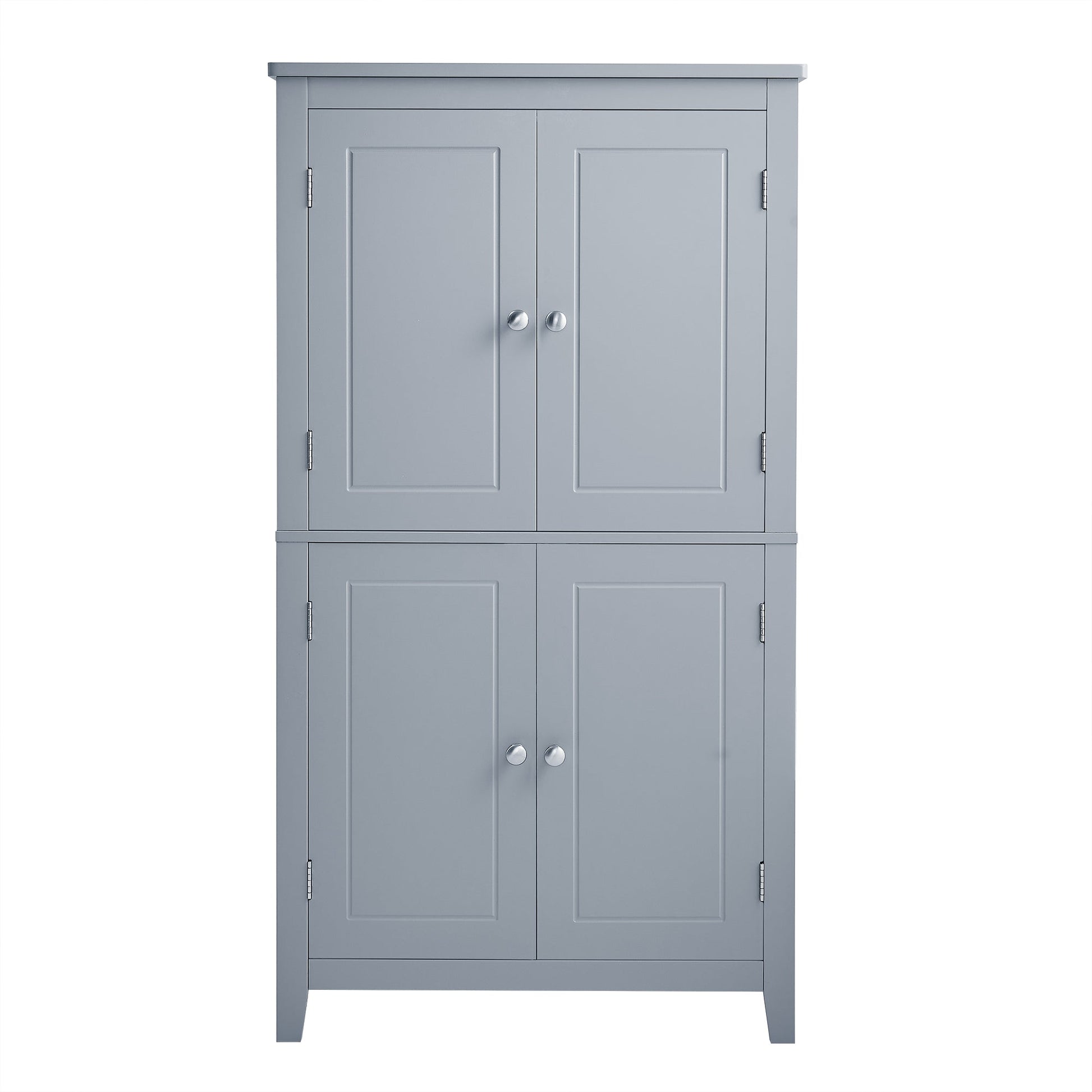 Bathroom floor storage cabinet, bathroom storage cabinet, 4-door independent cabinet, adjustable shelf, adaptive shelf, gray eprolo
