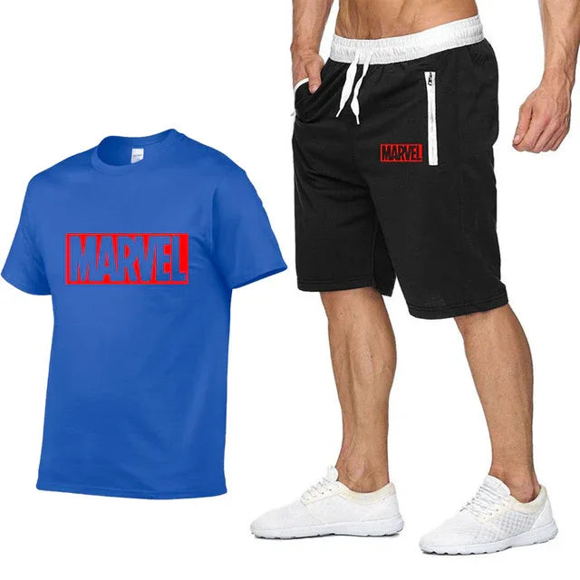 Cotton T Shirts+Shorts Men Sets Brand Clothing Two Pieces Tracksuit - Shello's Creative Boutique