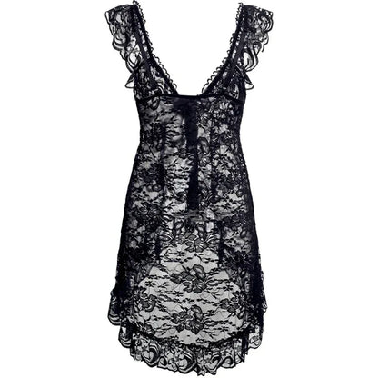 Sexy Lace Lingerie Dress Women Homewear Night Gowns + G-string Sexy Panties Nightwear Sleepwear Sets - Shello's Creative Boutique