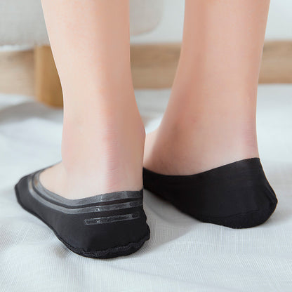 Ice Silk Invisible Boat Socks – Ultra-Thin, Non-Slip Comfort for Women