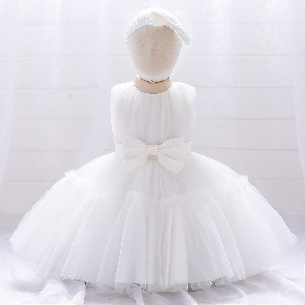Children's mesh dress princess dress baby fluffy dress baby one year old wedding dress evening dress eprolo