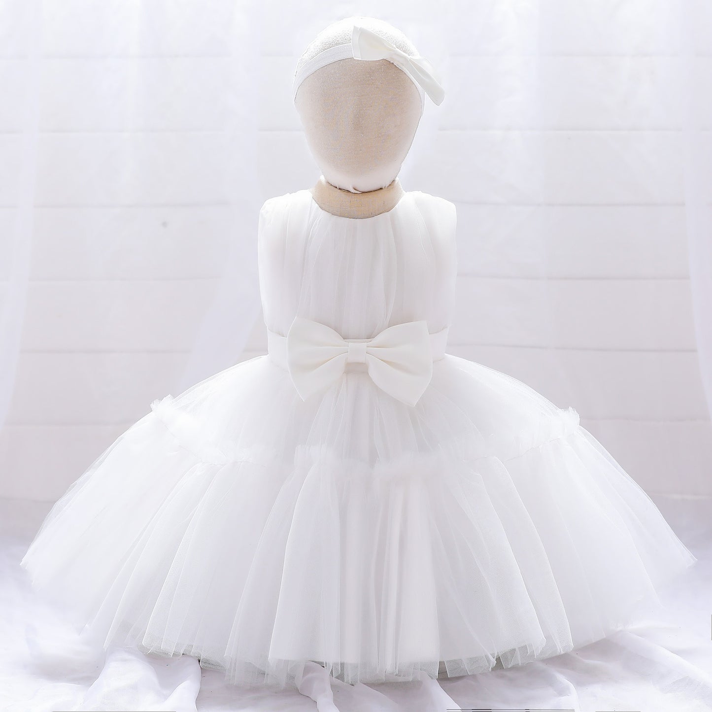 Children's mesh dress princess dress baby fluffy dress baby one year old wedding dress evening dress eprolo