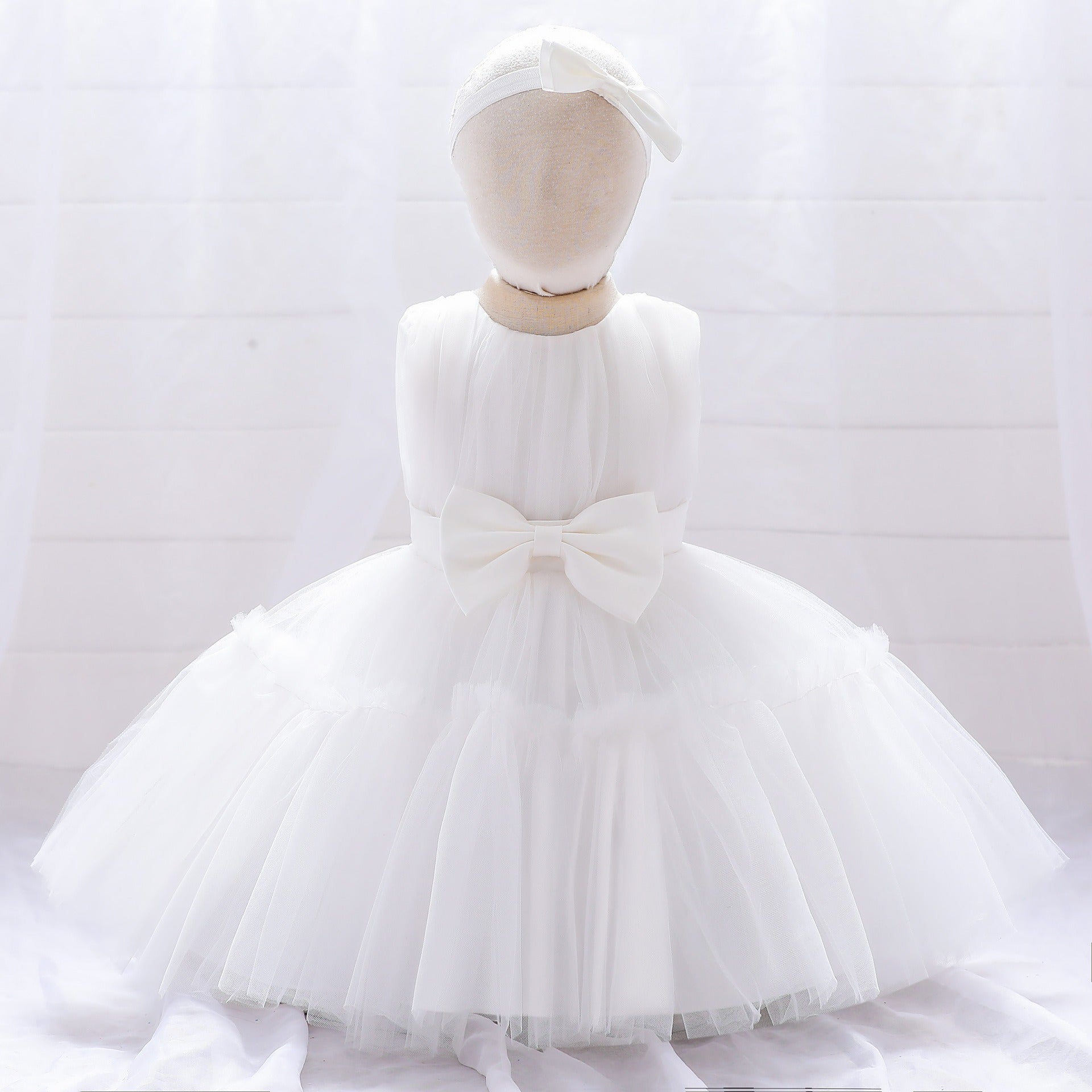 Children's mesh dress princess dress baby fluffy dress baby one year old wedding dress evening dress eprolo
