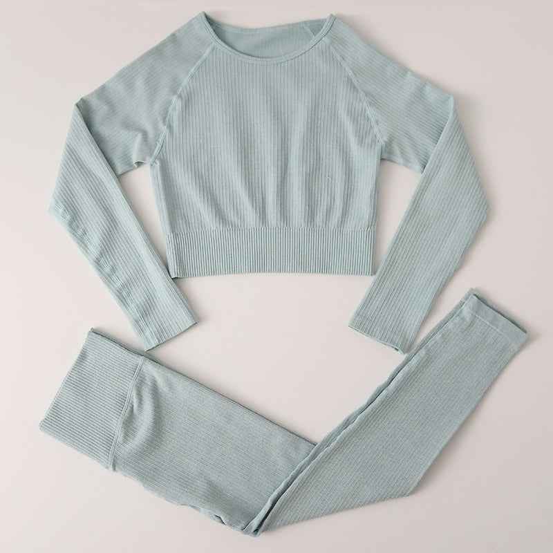 Women Gym Clothing High Waist Yoga Pants Tracksuit Fitness Clothing Two or Three-Piece Set