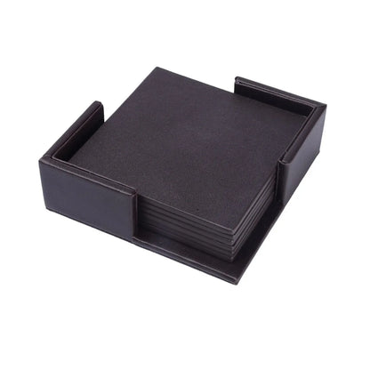Creative PU leather coaster Exquisite insulated tea water cushion Square leather coaster - Shello's Creative Boutique
