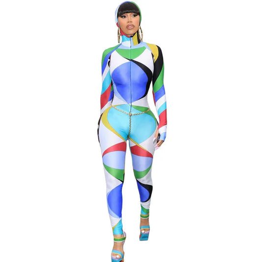 Women Autumn Winter Long Sleeve Streetwear Bodycon Jumpsuits Overalls One Piece Outfit Wholesale Items For Business - Shello's Creative Boutique