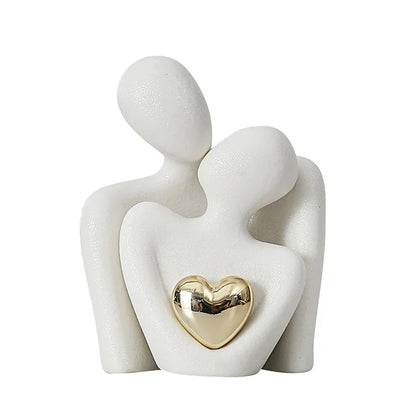Creative Couple Figure Decoration – Romantic Sculpture for Home & Newlywed Décor - Shello's Creative Boutique