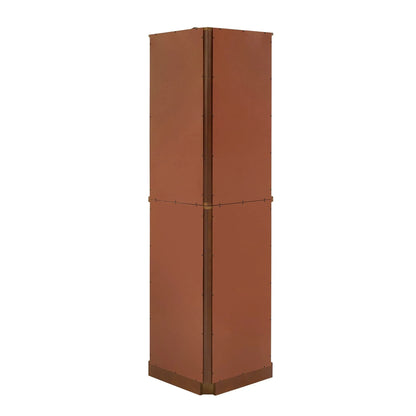 6 shelves corner Curio display cabinet with light mirror and adjustable shelves, walnut wood (excluding E26 light bulbs) - Shello's Creative Boutique