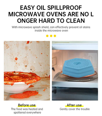 Microwave Oven Anti Spluttering Lid Collapsible Silicone Microwave Food Cover with Plate Microwave Cover lids - Shello's Creative Boutique