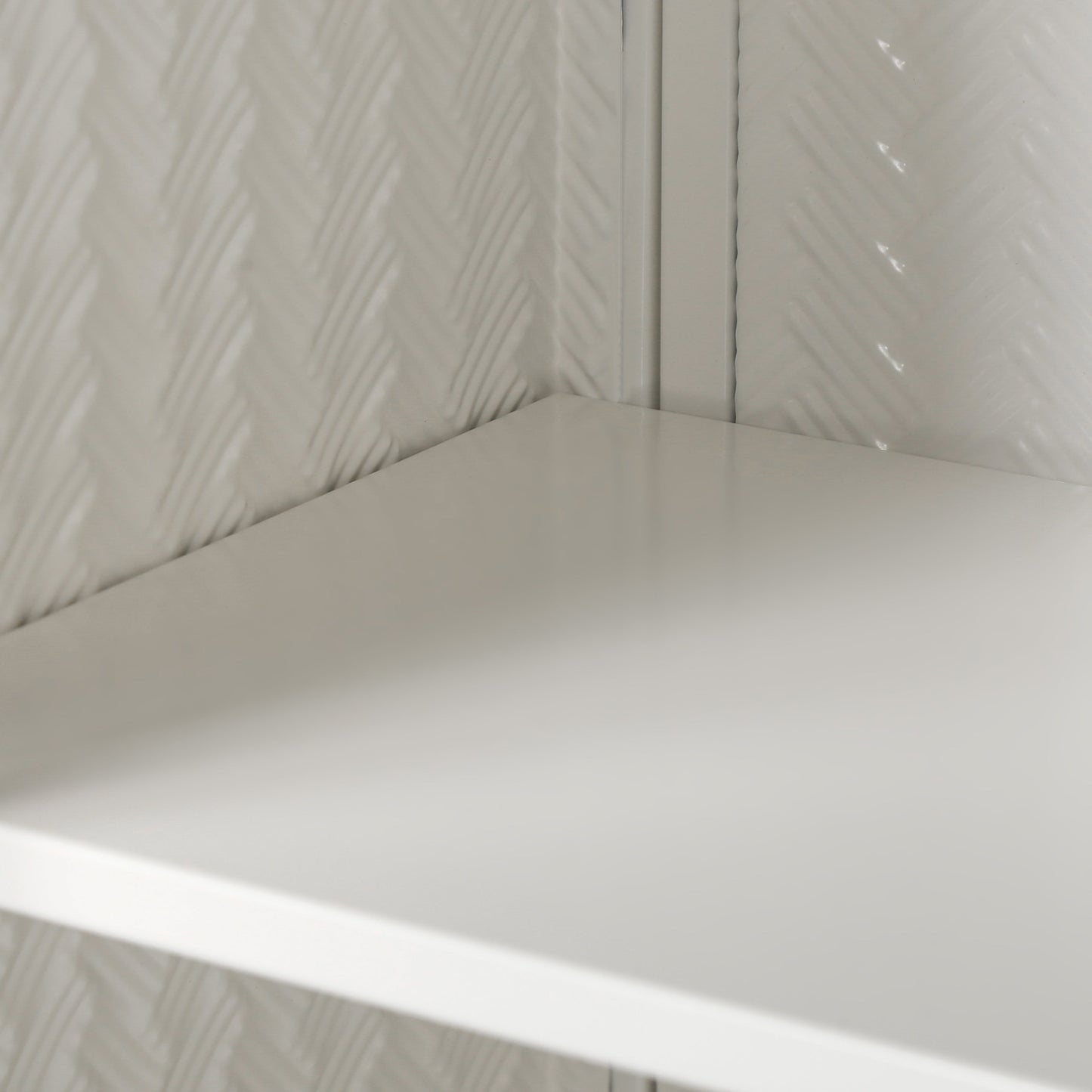 27.56"Glass Doors Modern Two-door Wall Cabinet with Featuring Three-tier Storage White eprolo