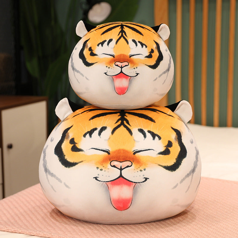 New Year Of The Tiger Soft Cute Printed Tiger Head Pillow Plush Tiger Cushion Zodiac Animal Pillow Event Gift eprolo