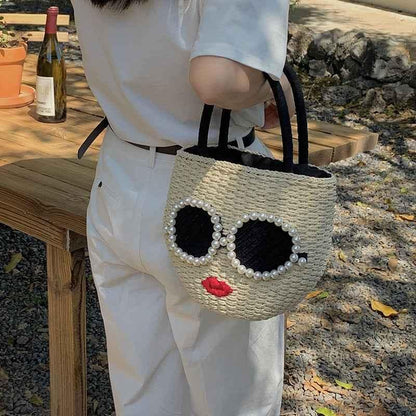 Japanese Rattan Woven Handbag – Fusion of Whimsical Charm and Timeless Craftsmanship - Shello's Creative Boutique