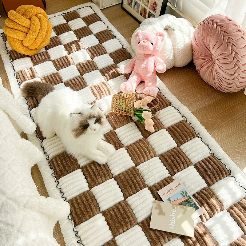 Autumn and winter plush bedside mat anti-skid chenille Mantou mat bedroom tatami sleeping carpet - Shello's Creative Boutique