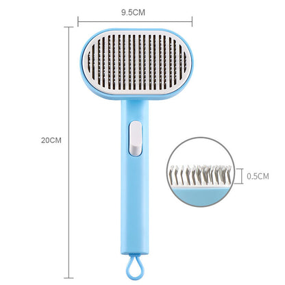 Self-Cleaning Pet Hair Removal Brush - One-Click Grooming Comb for Cats & Dogs