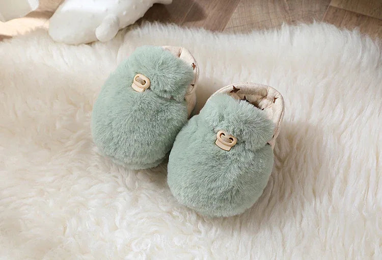 Newborn Plush Footwear Winter Thickened And Padded Infant Soft Bottom Step Front Shoes Warm Fur Baby Toddler Shoes - Shello's Creative Boutique
