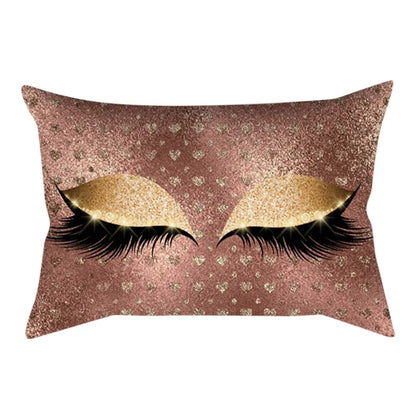 Eyelash Out Soft Velvet Cushion Cover – Chic Marble Pillow Case for Home & Sofa Decor - Shello's Creative Boutique