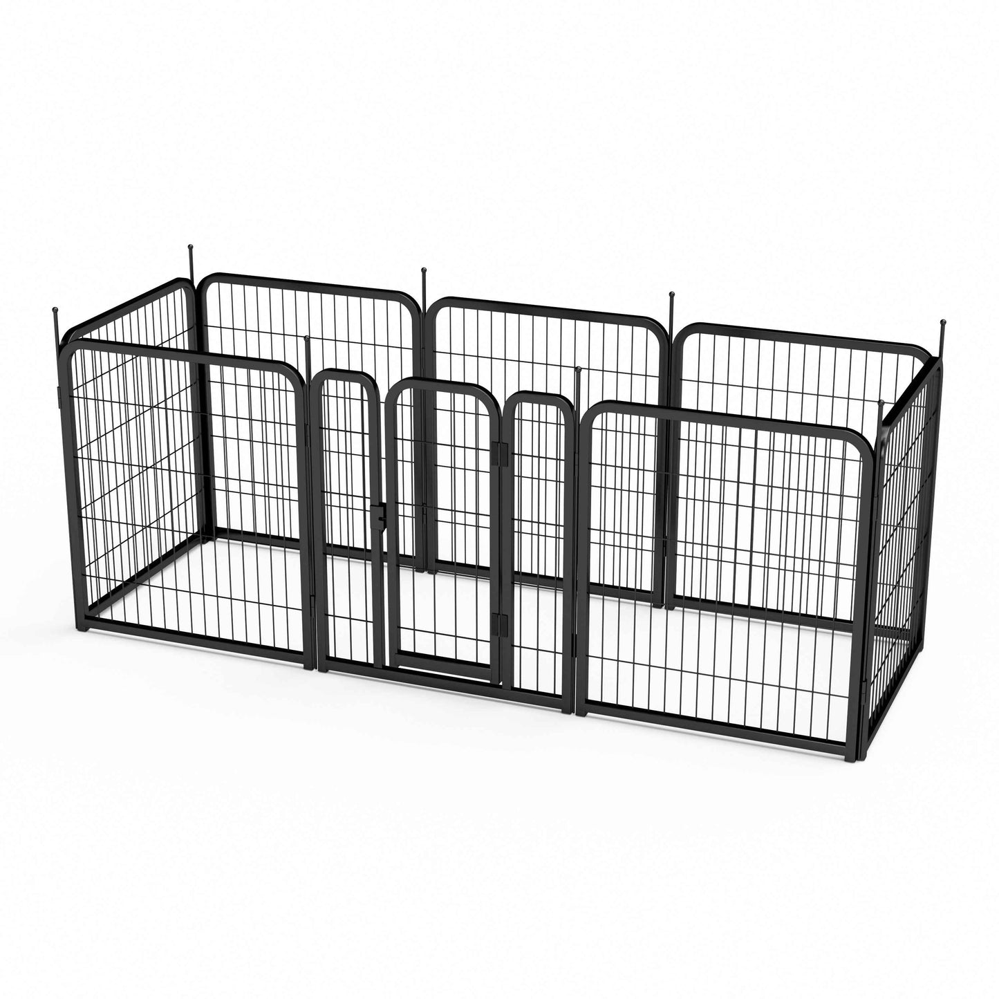8-Panel Outdoor Dog Fence - 80cm Portable Pet Playpen (Black, 67cm W x 80cm H)