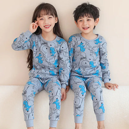Boys Long Johns Children Underwear Set Cotton Girls Pajamas Cotton Sweaters - Shello's Creative Boutique