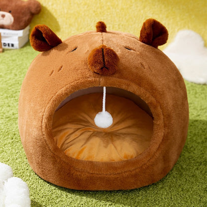 Adorable Toast Bread Pet Bed - Cozy Semi-Enclosed Cat & Dog Bed