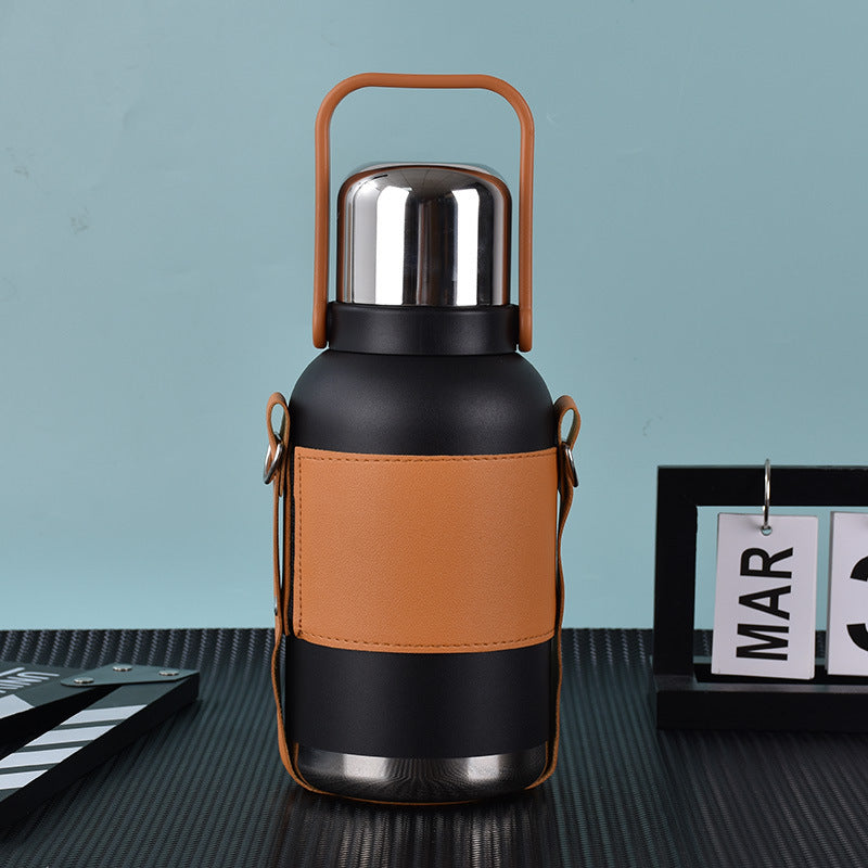 Large capacity 316 stainless steel sports water bottle outdoor with carrying rope portable travel pot double vacuum thermos cup eprolo