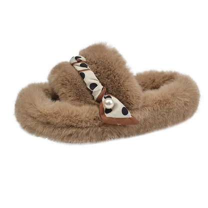Net Red Plush Slippers – Cozy, Stylish & Perfect for Autumn & Winter - Shello's Creative Boutique