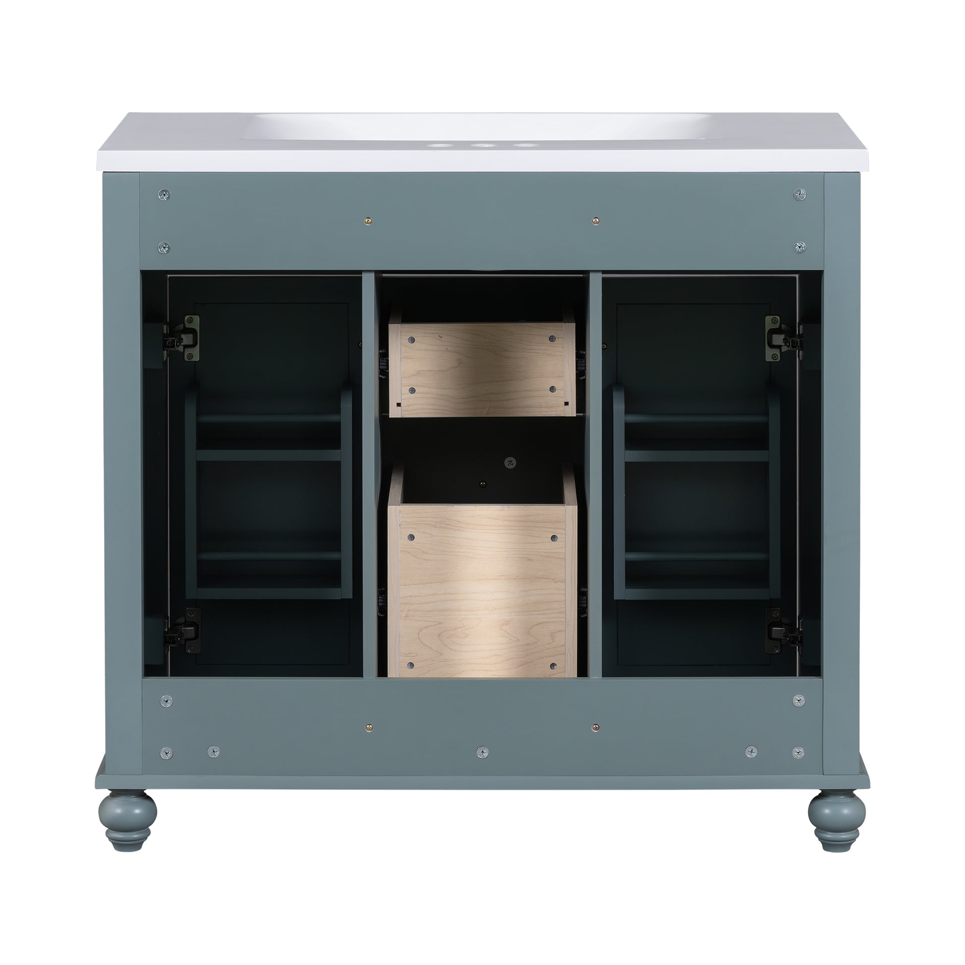 36 inch modern mirror cabinet with adjustable shelves, 2 soft closing doors, and 6 drawer storage cabinet door organizers eprolo