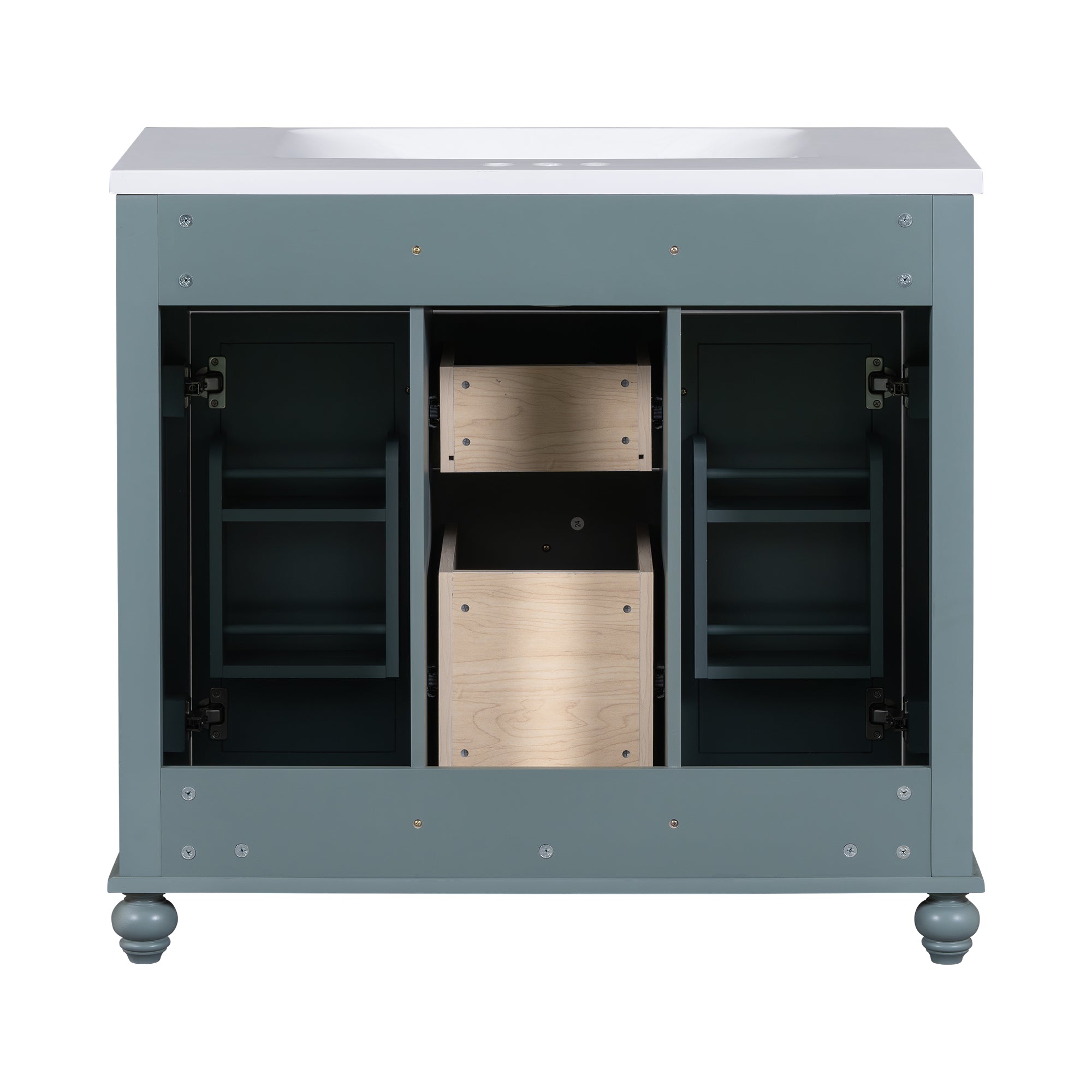 36 inch modern mirror cabinet with adjustable shelves, 2 soft closing doors, and 6 drawer storage cabinet door organizers eprolo