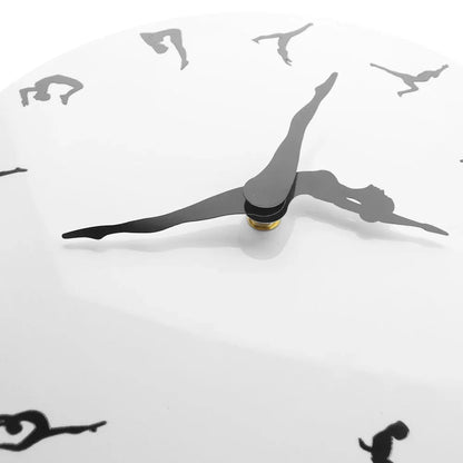 Yoga Postures Wall Clock GYM Fitness Flexible Girl Silent Modern Clock Watch Home Decor Meditation Decor Yoga Studio Relax Gift - Shello's Creative Boutique