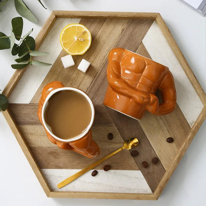 Novelty Cup Ceramic Muscle Hunk Ceramic Cup Spoof Weird Water Glass Mug Creative Personality Coffee Beer Cup - Shello's Creative Boutique