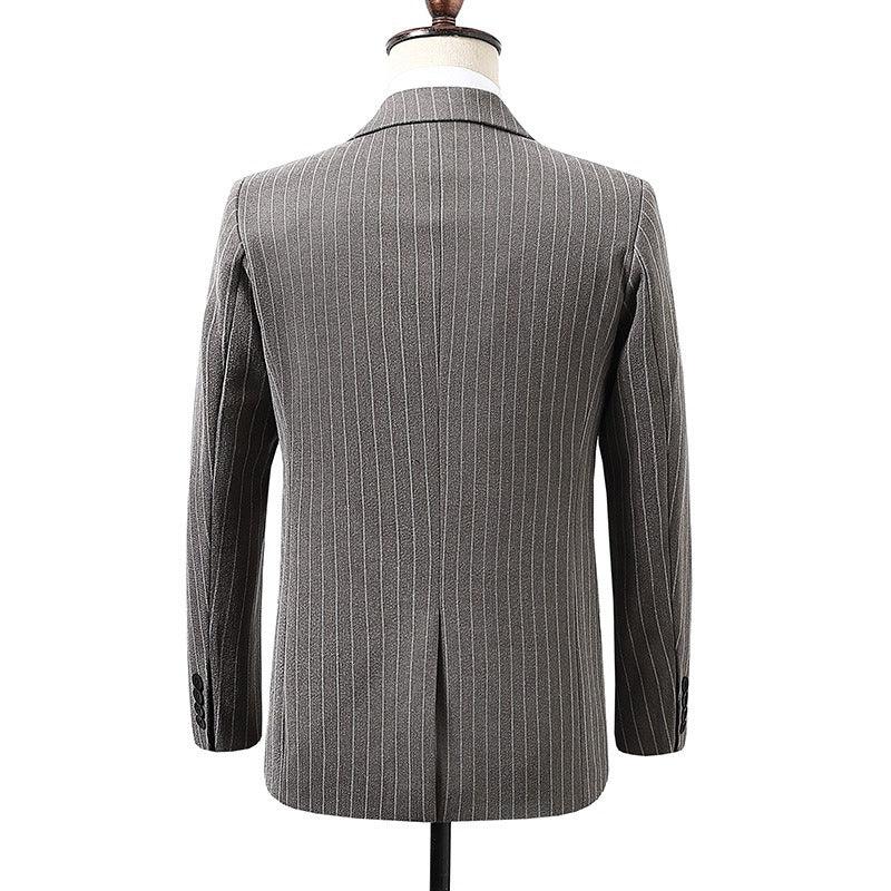Winter NAYIJI wholesale price new men's suit set Korean casual two-piece striped men's blazer - Shello's Creative Boutique