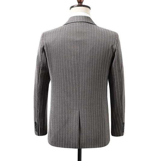 Winter NAYIJI wholesale price new men's suit set Korean casual two-piece striped men's blazer - Shello's Creative Boutique