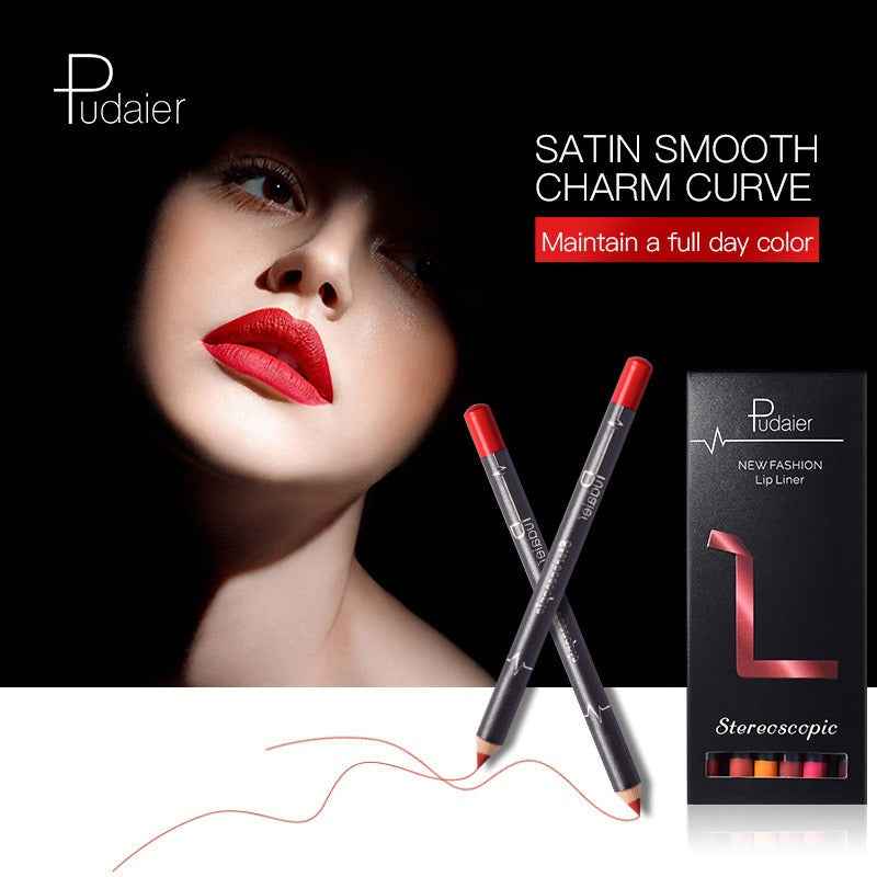 Twelve-color lip liner non-fading matte velvet lipstick pen Pudaier Twelve-Color Lip Liner | Waterproof, Non-Fading Matte Velvet