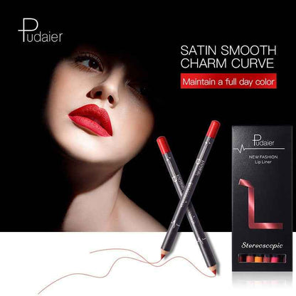 Twelve-color lip liner non-fading matte velvet lipstick pen Pudaier Twelve-Color Lip Liner | Waterproof, Non-Fading Matte Velvet