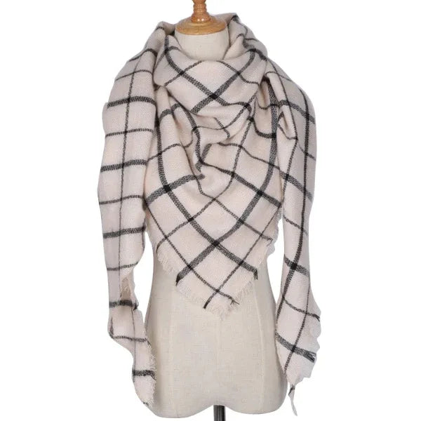 Winter Triangle Scarf For Women Brand Designer Shawl Cashmere Plaid Scarves Blanket Wholesale Drops - Shello's Creative Boutique