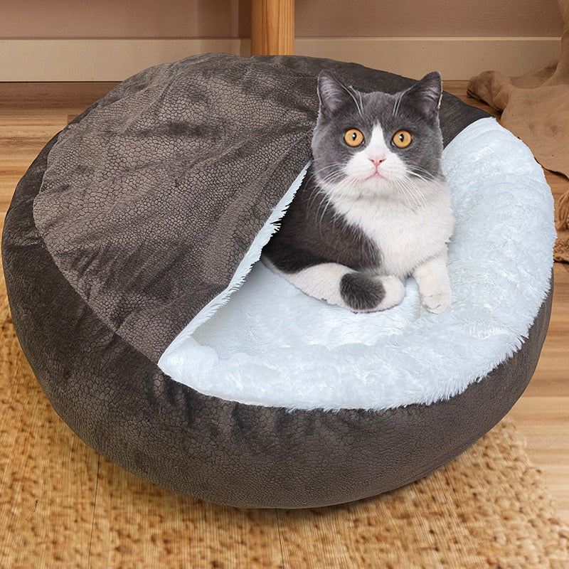 Super Soft Pet Cat Bed Plush Full Size Washable Calm Bed Donut Bed Comfortable Sleeping Artifact Suitable For All Kinds Of Cat Shello Creative Boutique