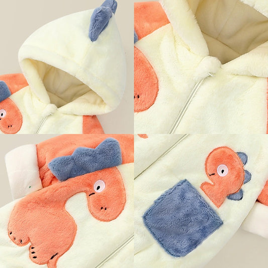 Baby One-Piece Clothes Plush Thickened Autumn And Winter New Baby Boys And Girls Romper Cartoon Crawling Clothes Winter Cotton Clothes eprolo