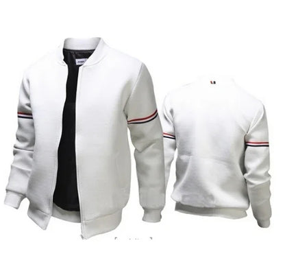 Men Solid Color Jacket Long Sleeve Slim Fit Sport Outdoor Tops Coat - Shello's Creative Boutique