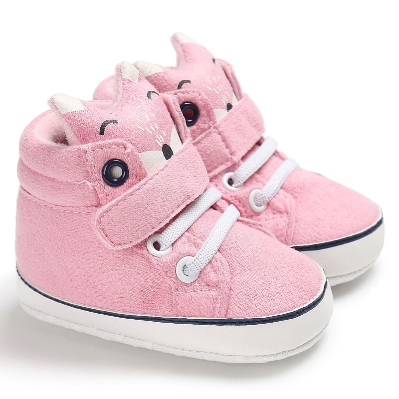 Baby Autumn Shoes Kid Boy Girl Fox Head Lace Cotton Cloth First Walker Anti-slip Soft Sole Toddler Sneaker 1 Pair eprolo