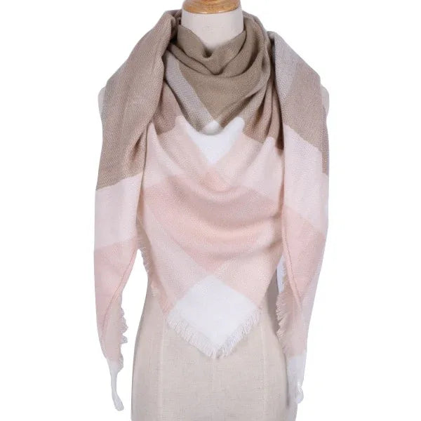 Winter Triangle Scarf For Women Brand Designer Shawl Cashmere Plaid Scarves Blanket Wholesale Drops - Shello's Creative Boutique