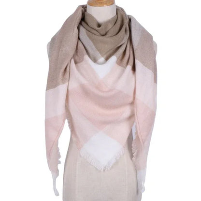 Winter Triangle Scarf For Women Brand Designer Shawl Cashmere Plaid Scarves Blanket Wholesale Drops - Shello's Creative Boutique