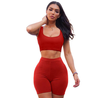 2 Piece Set Women Crop Tops and Biker Shorts Sweat Suits Sexy Club Outfits Two Piece Casual Tracksuit Matching Sets eprolo