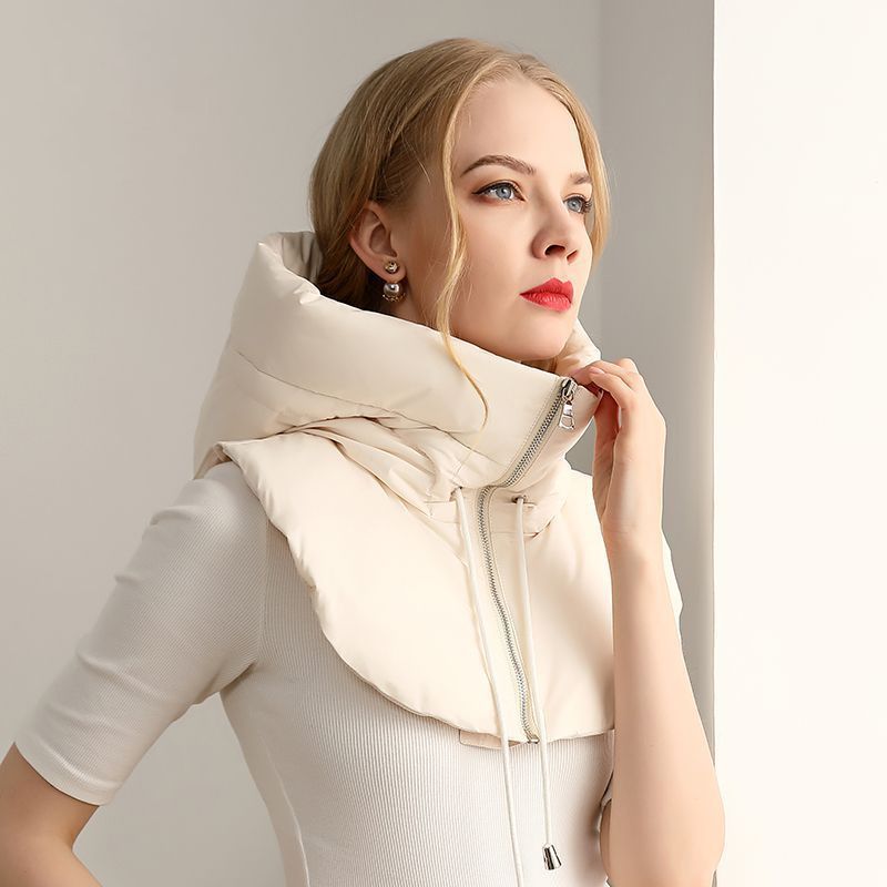 Down cold hat with warm matching coat fake collar hat thickened windproof outdoor cycling men's and women's same style toe cap eprolo