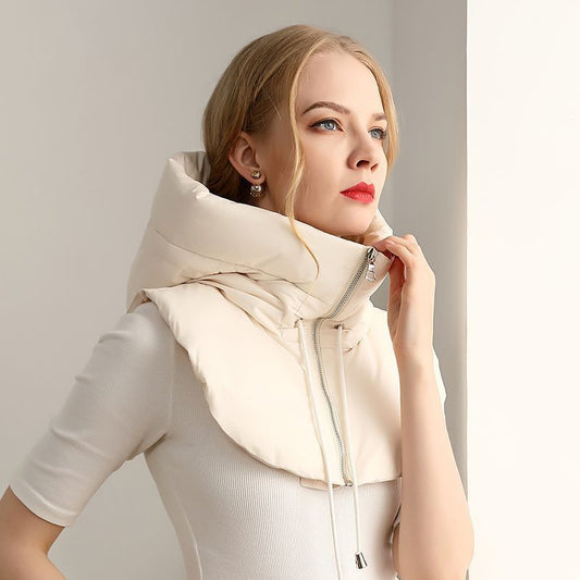Down cold hat with warm matching coat fake collar hat thickened windproof outdoor cycling men's and women's same style toe cap eprolo