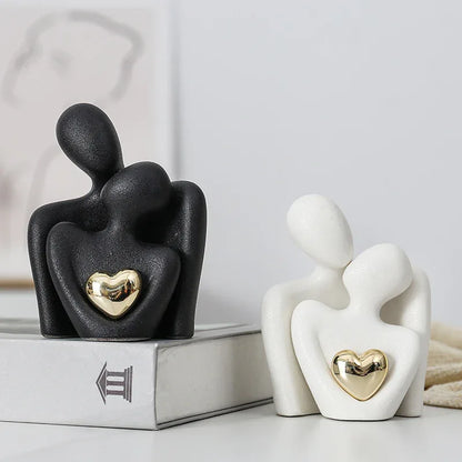 Creative Couple Figure Decoration – Romantic Sculpture for Home & Newlywed Décor - Shello's Creative Boutique