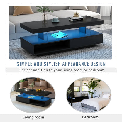 U-Can LED Coffee Table – Modern Elegance with Smart Storage - Shello's Creative Boutique