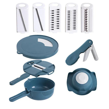 Multifunctional Vegetable Cutter & Potato Shredder – 9/12/14/16pcs Kitchen Slicer Set with Container - Shello's Creative Boutique