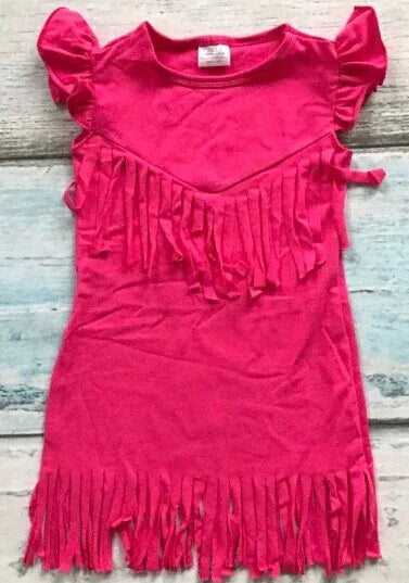 baby girls spring summer solid Tassels cotton dress boutique all-match clothing kids wear fringe multi color mint hot sale - Shello's Creative Boutique