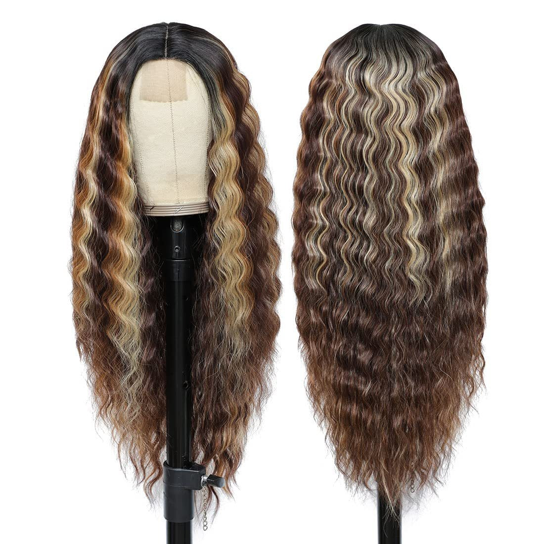 European and American Women's Wig Small Lace Center Deep Wave Long Curly Wig Headband Lace Wigs Shello Creative Boutique